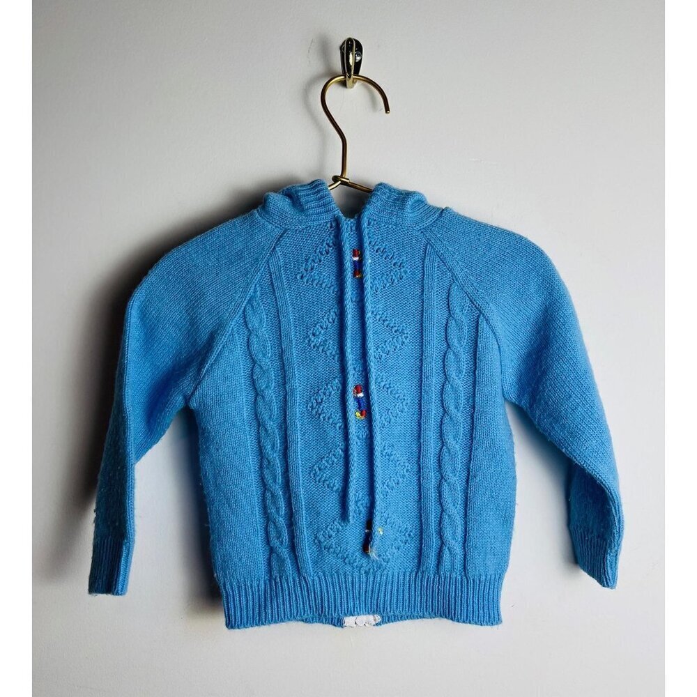 vintage tiny tots blue ski sweater 18 months